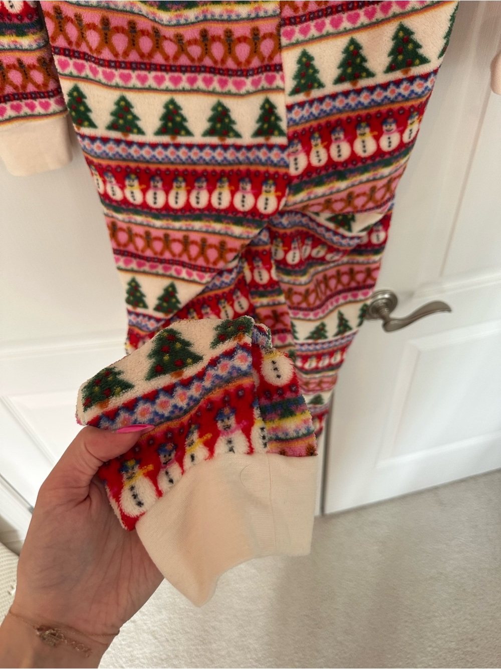 Forever 21 Multicolor Holiday Festive Fleece Zip-Up Onesie Size S - Picture 7 of 8